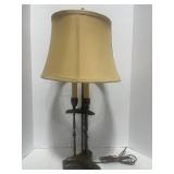 Vintage Stiffel(?) Table Lamp Metal and Wood 29"