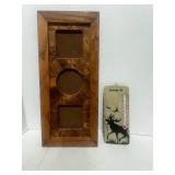 Wooden 3-Picture Frame and Ironwood, MI Thermometer