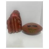 Rawling Holdster Baseball Glove and Wilson NFL Football Official Size