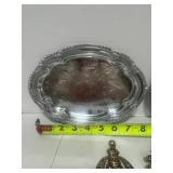 Two Silver Trays and Gold Tone Skeleton Key Décor