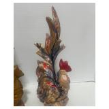 Two Vintage Hand Painted Ceramic Roosters
