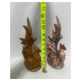 Two Vintage Hand Painted Ceramic Roosters