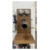 Antique Western Electric Oak Crank Wall Phone