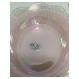Fenton Pink Carnival Glass Hen on Nest 5.5"