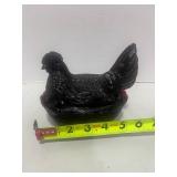 Vintage Westmoreland Deep Red Hen on Nest 6"
