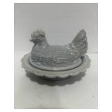 Vintage Mosser Slag  Glass Hen on Nest 6.5