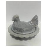Vintage Mosser Slag  Glass Hen on Nest 6.5