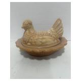 Vintage Westmoreland Butterscotch Slag Hen on Nest 5.5"