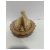 Vintage Westmoreland Butterscotch Slag Hen on Nest 5.5"