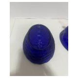 Vintage L.G. Wright Cobalt Blue Hen on nest