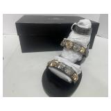 Genuine NIB COACH Eleanor Mirror Metallic Sandals 6.5M