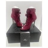 Genuine NIB COACH Lenu Lux Suede Burgundy Boots 5M