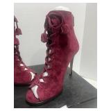 Genuine NIB COACH Lenu Lux Suede Burgundy Boots 5M