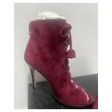 Genuine NIB COACH Lenu Lux Suede Burgundy Boots 5M