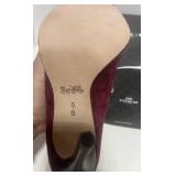 Genuine NIB COACH Lenu Lux Suede Burgundy Boots 5M