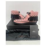 Genuine NIB COACH Roccasin Cut Out Suede Pink/Black 7M w/Dust Bag