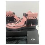 Genuine NIB COACH Roccasin Cut Out Suede Pink/Black 7M w/Dust Bag