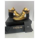 Genuine COACH Rocca sin Cut Out Copper Black/Black 5.5 M w/Dust Bag
