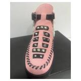 Genuine NIB COACH Roccasin Cut Out Suede Pink/Black 5M