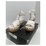 Genuine COACH Astor Semi Matte Calf Chalk Sandal 6M Not original box top
