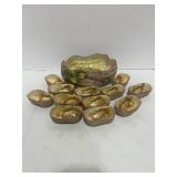 Vintage Noritake Hand Painted Peanut Bowl and Nut Dishes Chip on Rim
