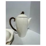 Vintage 3-Piece Metlox Poppytrail California Ivy Teapot, Butter and 13" Serving Plate