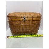 Vintage Chinese Basket Herringbone Weave Bamboo
