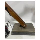 Industrial Style Desk Lamp Adjustable Arms Destressed Metal Shade and Base