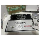 Set of Six Various Dealer License Plates and Cover