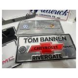 Set of Six Various Dealer License Plates and Cover