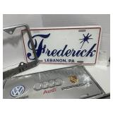 Set of Six Various Dealer License Plates and Cover