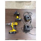 DeWalt 18V Drill, Batteries, Chargers