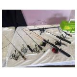 Fishing Rods, Reels, and Tackle Box