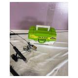 Fishing Rods, Reels, and Tackle Box