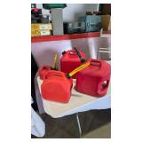 Lot of 3 Red Gasoline Cans