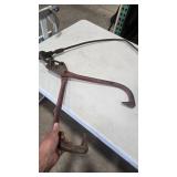 Vintage Metal Logging Tongs