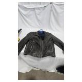 Black Rivet Distressed Leather Jacket