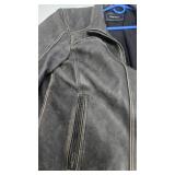 Black Rivet Distressed Leather Jacket