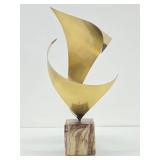 Excellent Signed Vintage C JERE Brass Sculpture w/Marble Base