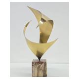 Excellent Signed Vintage C JERE Brass Sculpture w/Marble Base