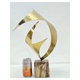 Excellent Signed Vintage C JERE Brass Sculpture w/Marble Base