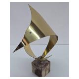 Excellent Signed Vintage C JERE Brass Sculpture w/Marble Base