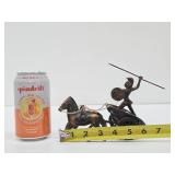 Vintage Brass Greek/Roman Soldier Riding chariot Sculpture