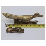 Vintage Brass Roadrunner & Lion