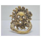 Interesting Old Vintage Solid Brass Doorknocker w/Face or Mask