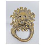 Interesting Old Vintage Solid Brass Doorknocker w/Face or Mask