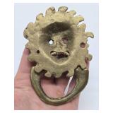 Interesting Old Vintage Solid Brass Doorknocker w/Face or Mask