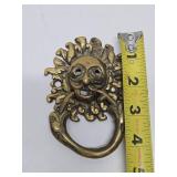 Interesting Old Vintage Solid Brass Doorknocker w/Face or Mask