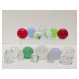 Large Group of Heavy Art Glass Paperweights