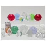 Large Group of Heavy Art Glass Paperweights